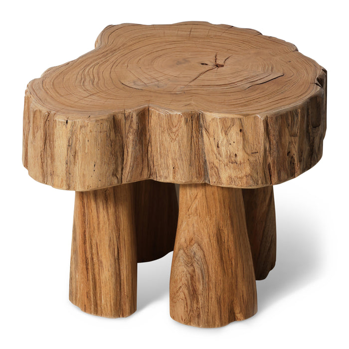 HKliving Log Wooden Kruk - Teak