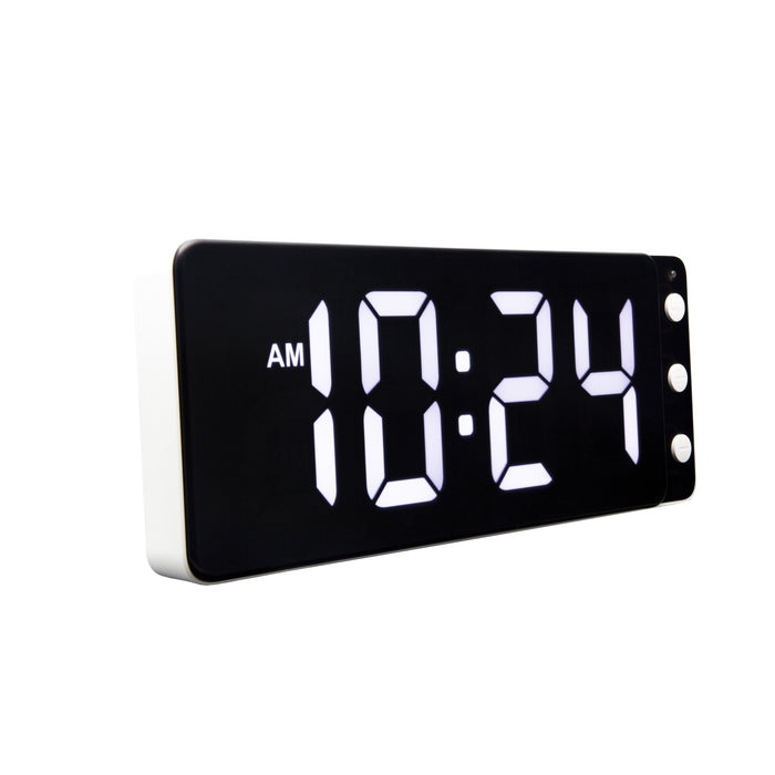 NeXtime - Tafel|Wandklok 27.2x10.8x3cm - LED - Wit - ABS - NeXtime