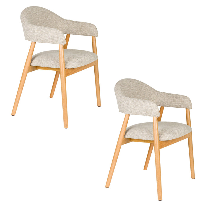 Housecraft Indy Eetkamerstoel Licht Bruin| Beige - Set van 2