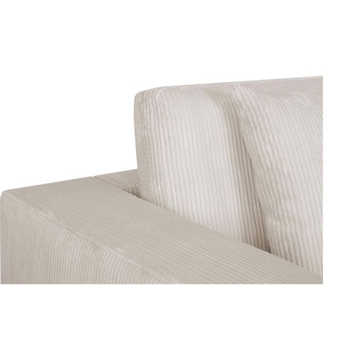 by fonQ Snug 3-zitsbank - Open Eind Rechts - Rib - Crème
