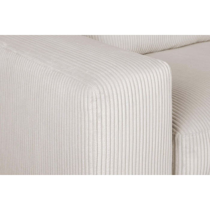 by fonQ Snug 3-zitsbank - Open Eind Rechts - Rib - Crème