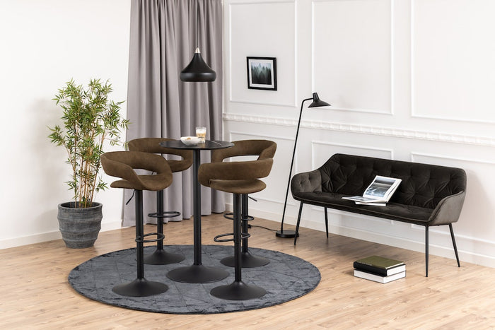 Lisomme Vino houten bartafel zwart - Ø 60 cm