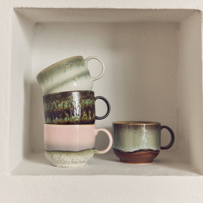 HKliving 70's Ceramics Theekop 0,42 L - Set van 2 - Nova