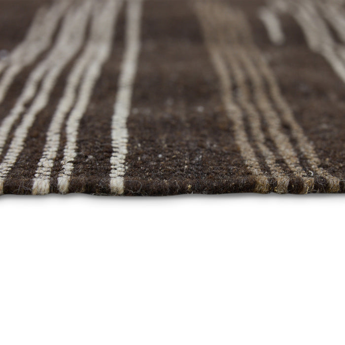 HKliving Striped Woolen Kelim Vloerkleed 150 x 240 cm - Bruin