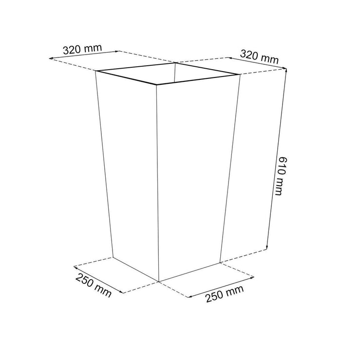 Prosperplast Bloempot Urbi - wit - kunststof - 61 cm