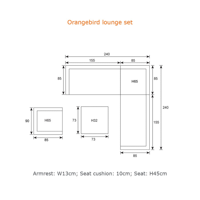 Garden Impressions Bruno lounge midden element - licht grijs