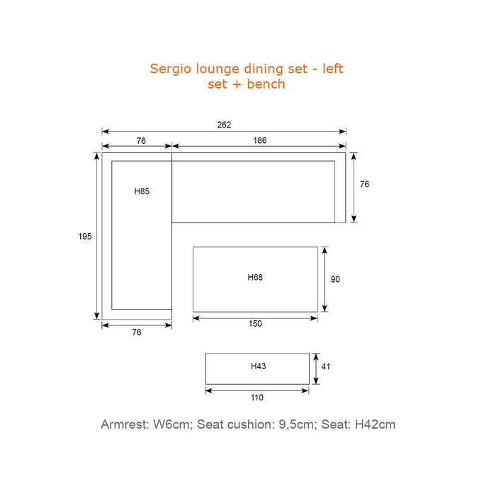 Sergio bank - carbon black - desert sand