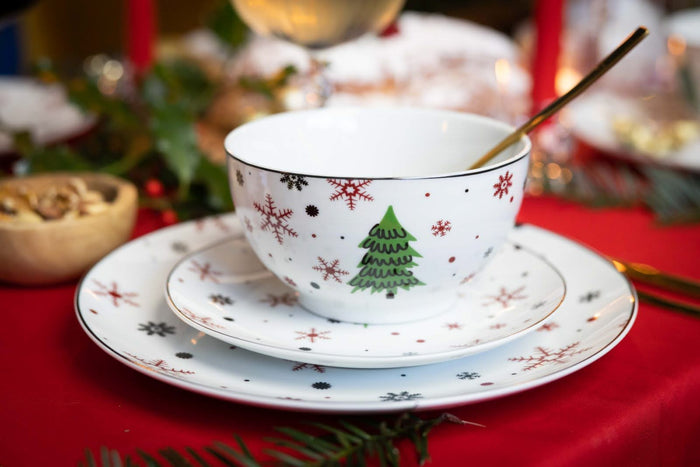 Studio Tavola Kerstservies - Porselein - Groen 16-delig | 4 personen