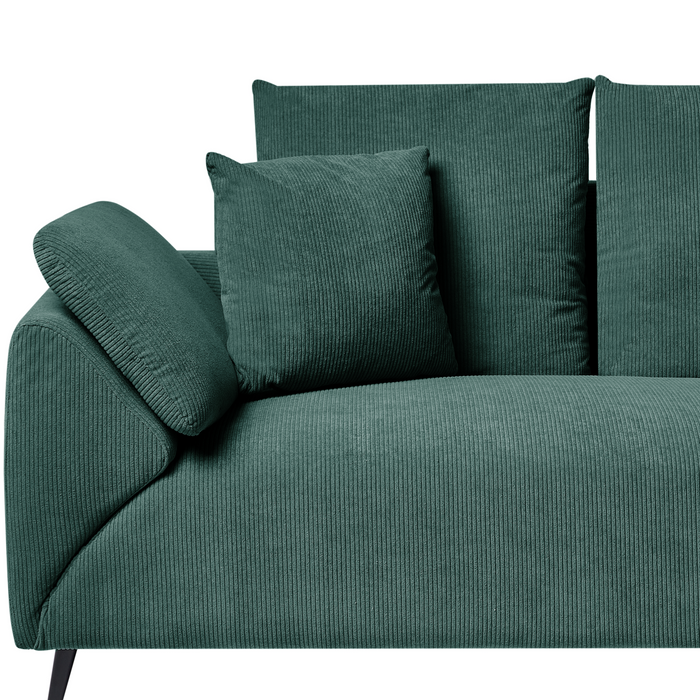 Beliani - LUNNER - Hoekbank - Donkergroen - Linkszijdig - Corduroy