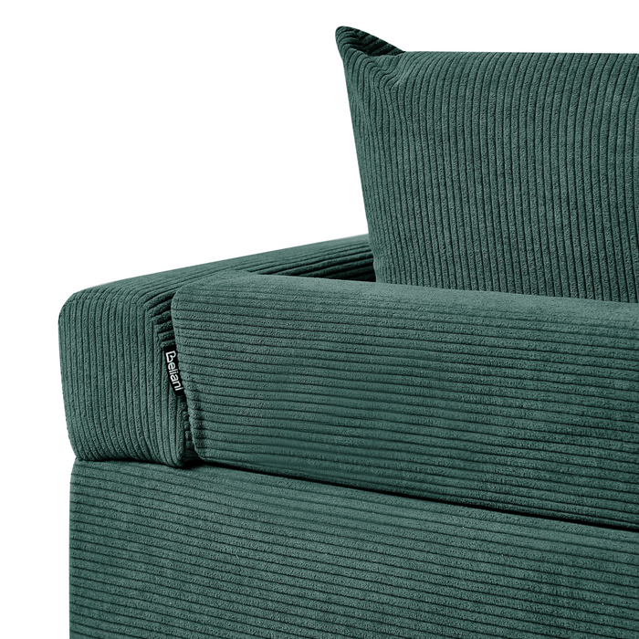 Beliani - LUNNER - Hoekbank - Donkergroen - Linkszijdig - Corduroy