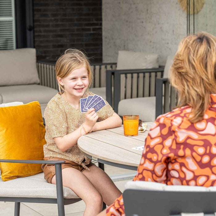 Dane tuinset 5-delig - Tulli tuintafel Ø122 cm