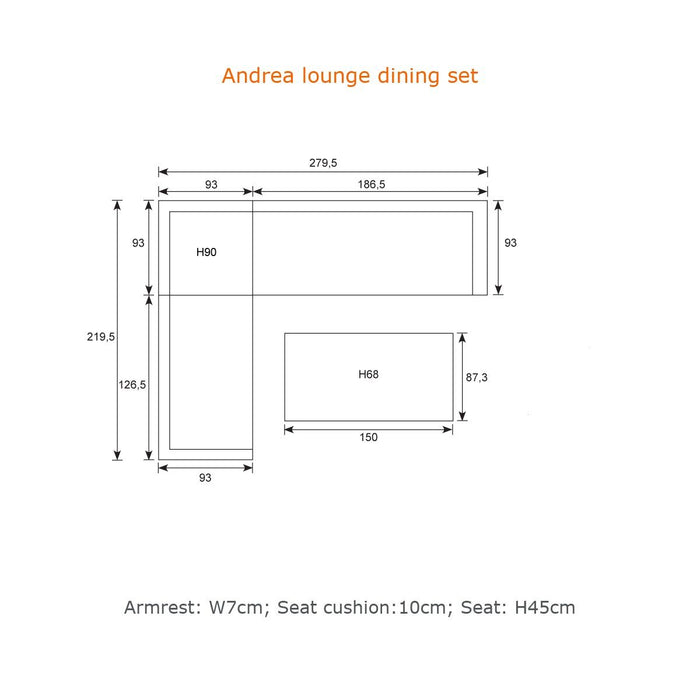 Garden Impressions Andrea L|D set 4delig rechts carbon black mint grey