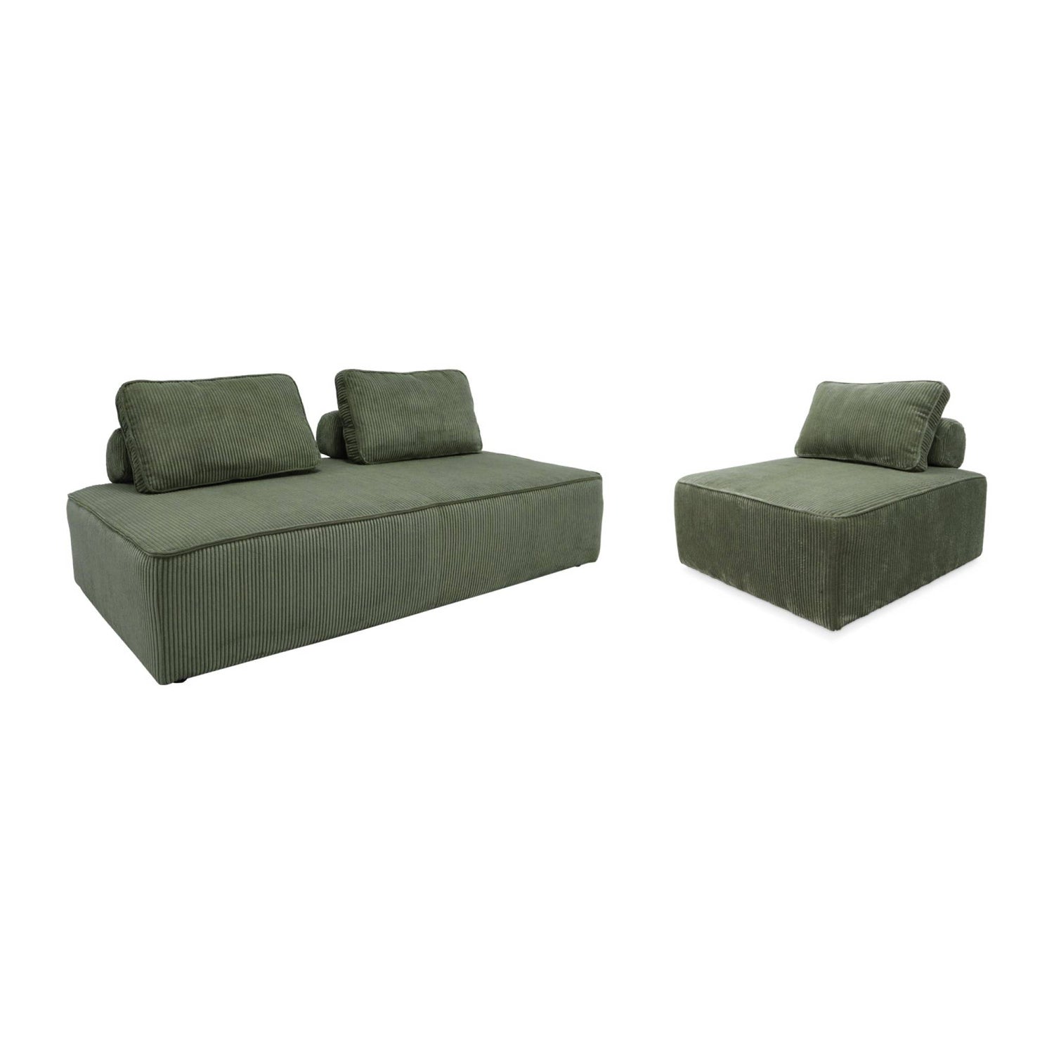 sweeek - Set van fauteuils voor modulaire bank 3 zitplaatsen corduroy