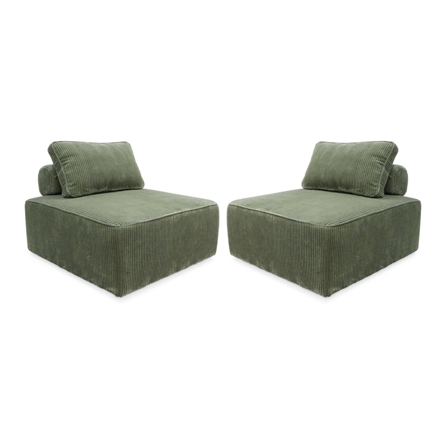 sweeek - Fauteuil voor modulaire bank ribfluweel (set van 2)