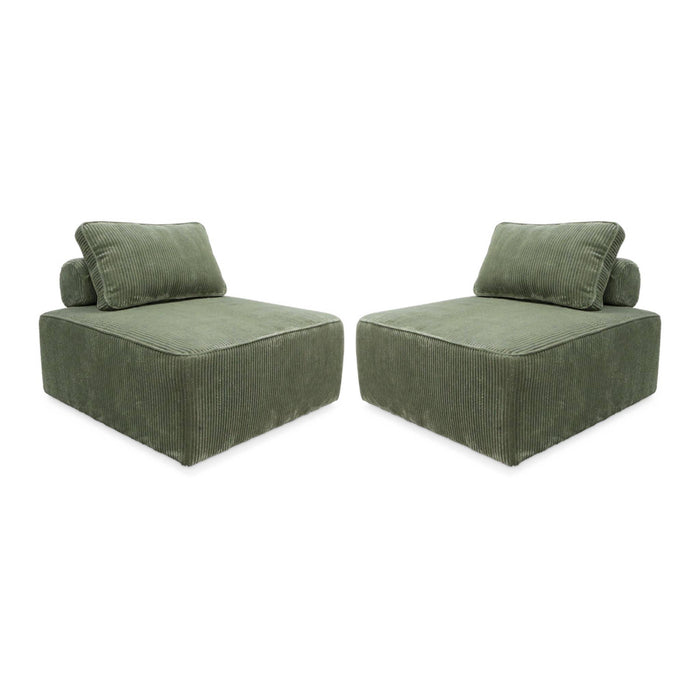sweeek - Fauteuil voor modulaire bank ribfluweel (set van 2)