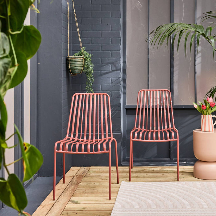 sweeek - Stapelbare stalen tuinstoelen (Set van 2)