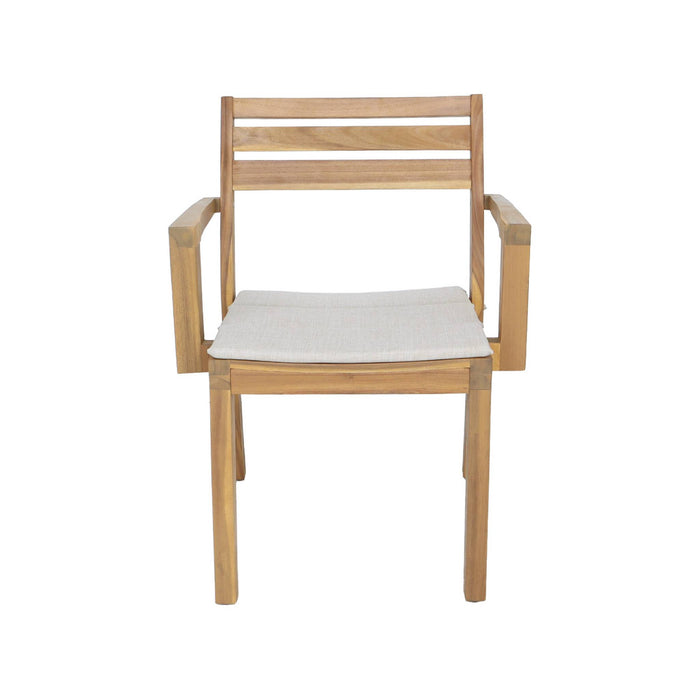 sweeek - Set van 4 acaciahouten tuinstoelen met kussen
