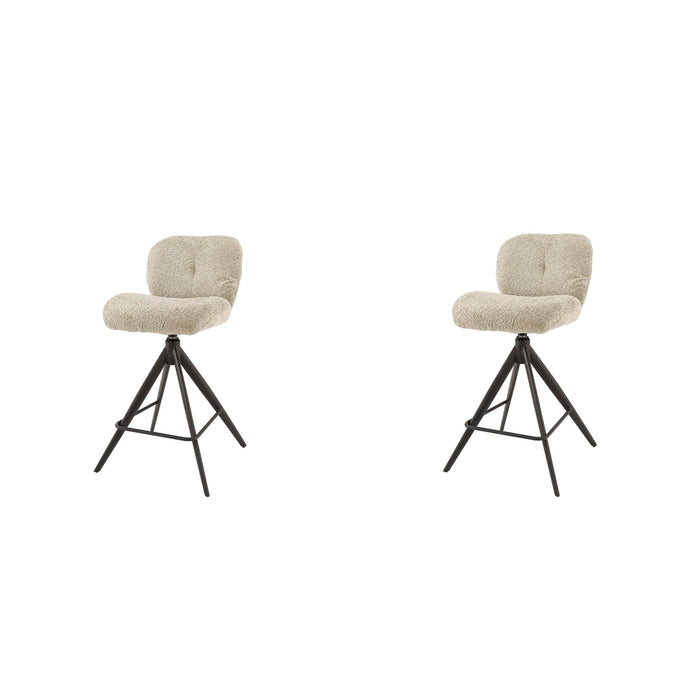 Hoyz Collection - Barstoel Comfort Draaibaar - Zandkleur - 2 Stuks
