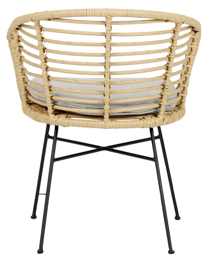 Lisomme Dax rotan tuinstoel naturel met kussen