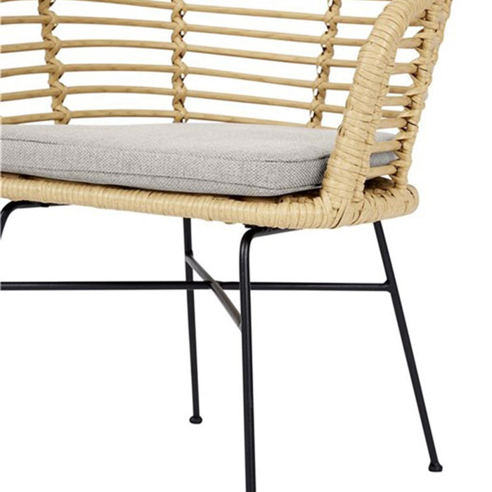 Lisomme Dax rotan tuinstoel naturel met kussen