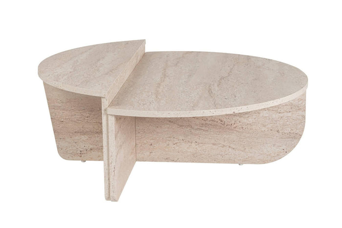 Giga Meubel - Salontafel Travertin Melamine - 90x90x35cm - Orion