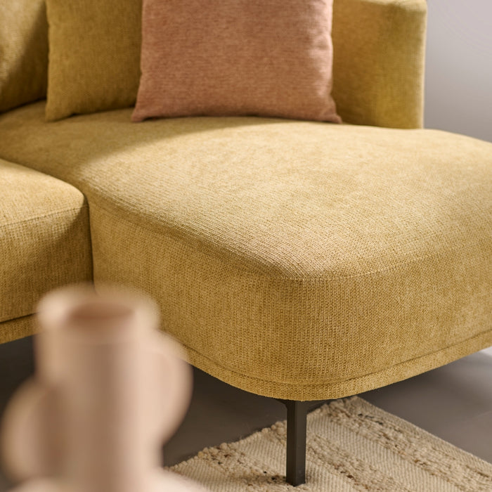 Hoekbank Andelst - Geel - Textiel - 323x82x206cm (BxHxD)