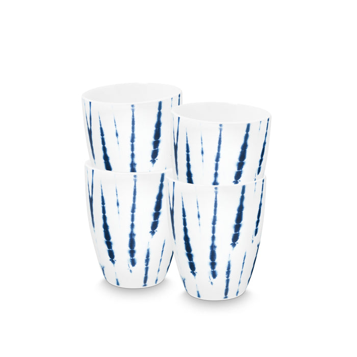 vtwonen Tie-Dye Mok zonder oor - Mokken - Serviesset van 4 - 400ml