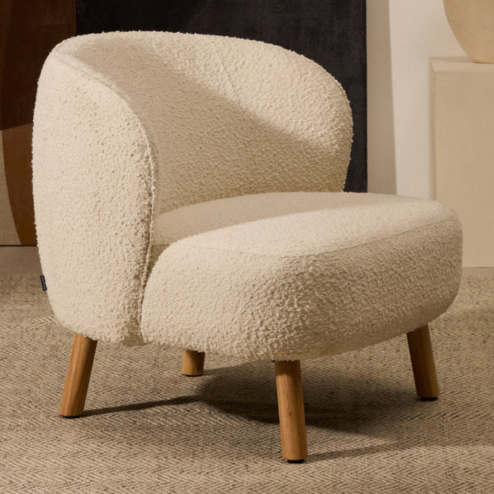 Kave Home Ulit Fauteuil - Bouclé - Wit