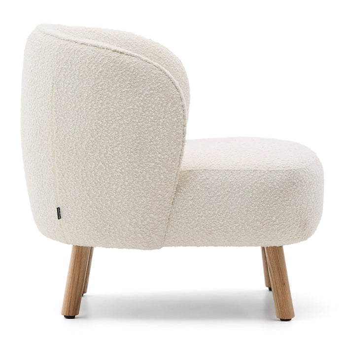 Kave Home Ulit Fauteuil - Bouclé - Wit