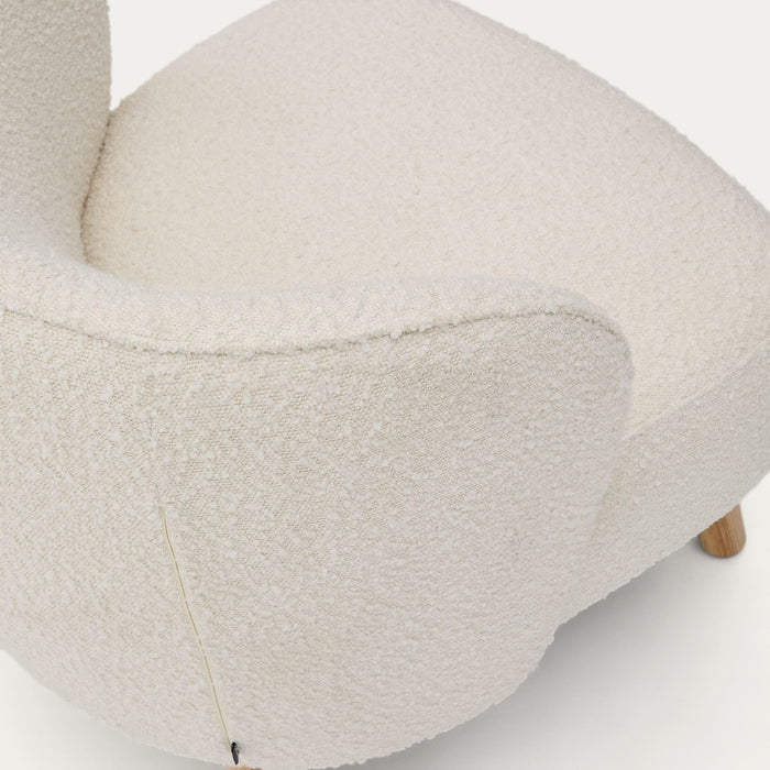 Kave Home Ulit Fauteuil - Bouclé - Wit