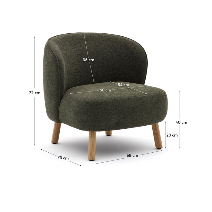 Kave Home Ulit Fauteuil - Chenille - Groen
