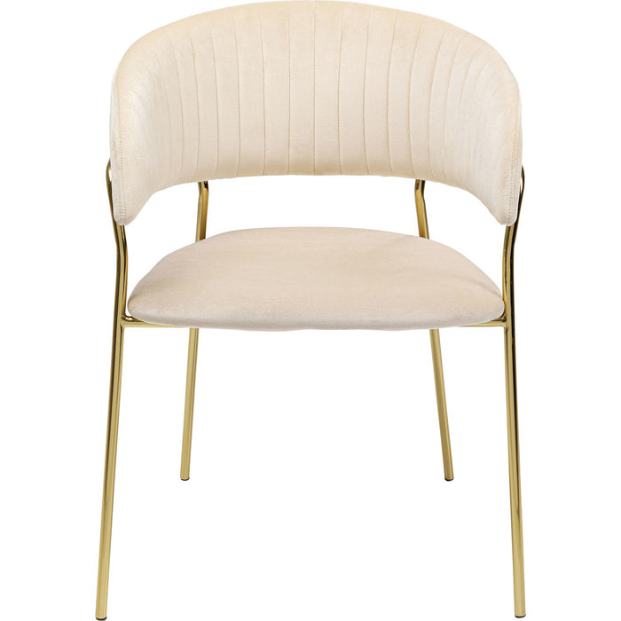 Kare Design Belle stoel armleuningen - fluweel - creme