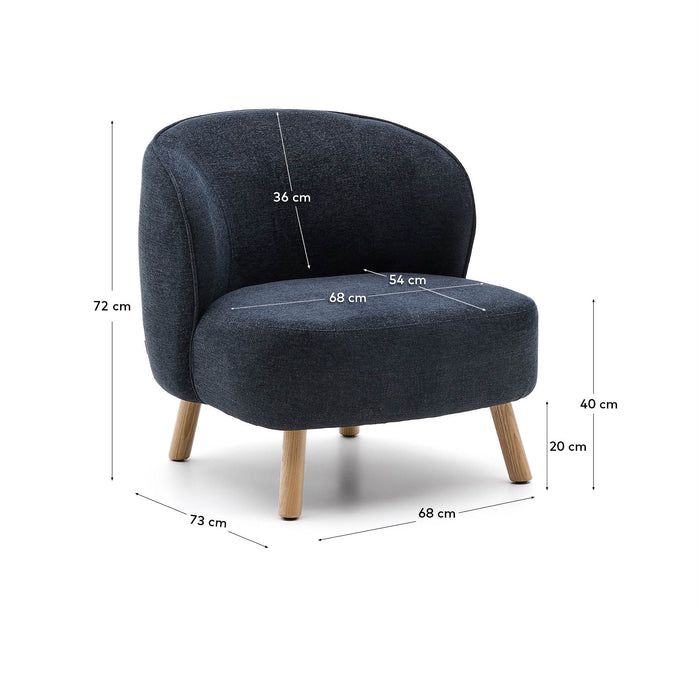 Kave Home Ulit Fauteuil - Chenille - Blauwgrijs
