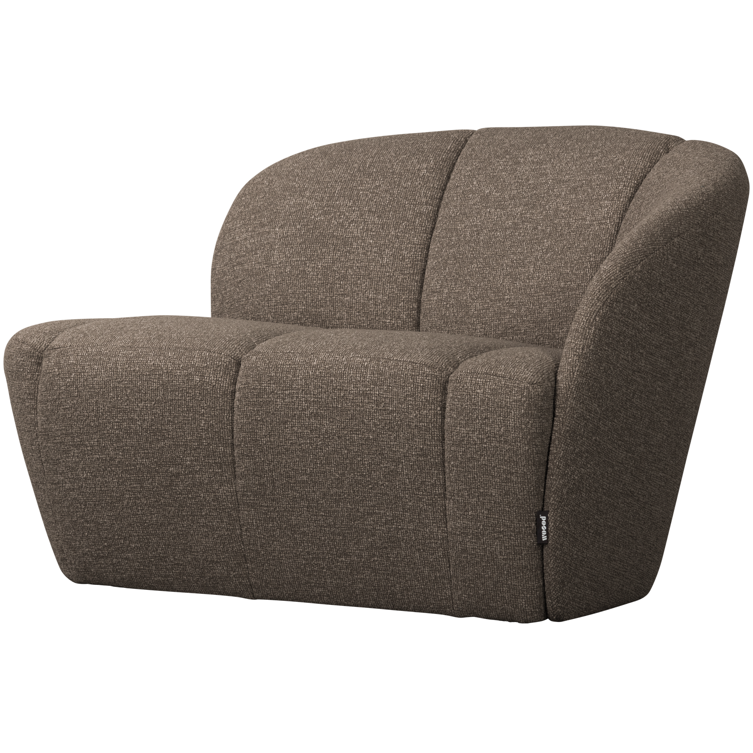 WOOOD Mojo 2-Zits Bankje Rechts - Bouclé - Bruin Melange