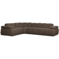 WOOOD Mojo Hoekbank Links - Bouclé - Bruin Melange - 74x310x230