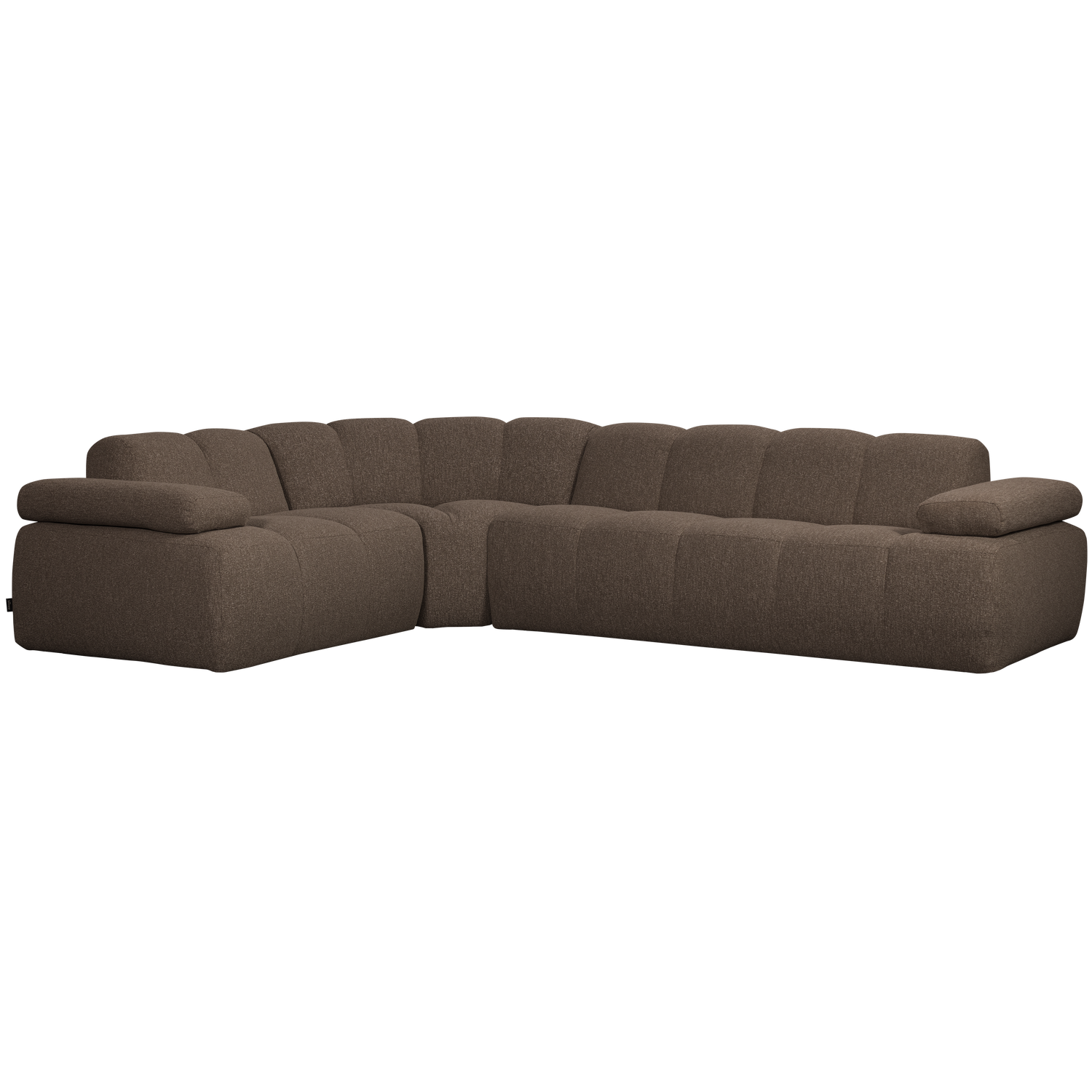 WOOOD Mojo Hoekbank Links - Bouclé - Bruin Melange - 74x310x230