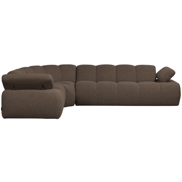 WOOOD Mojo Hoekbank Links - Bouclé - Bruin Melange - 74x310x230
