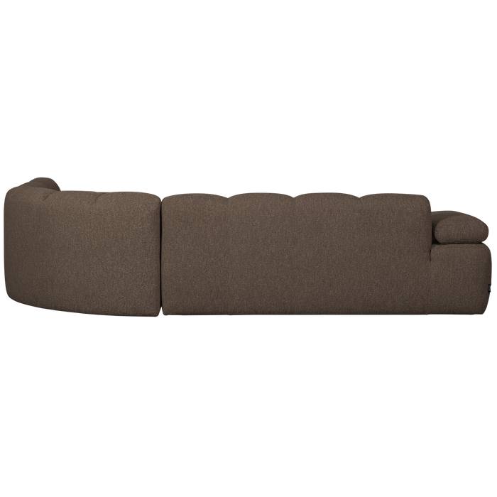 WOOOD Mojo Hoekbank Rechts - Bouclé - Bruin Melange - 74x310x230