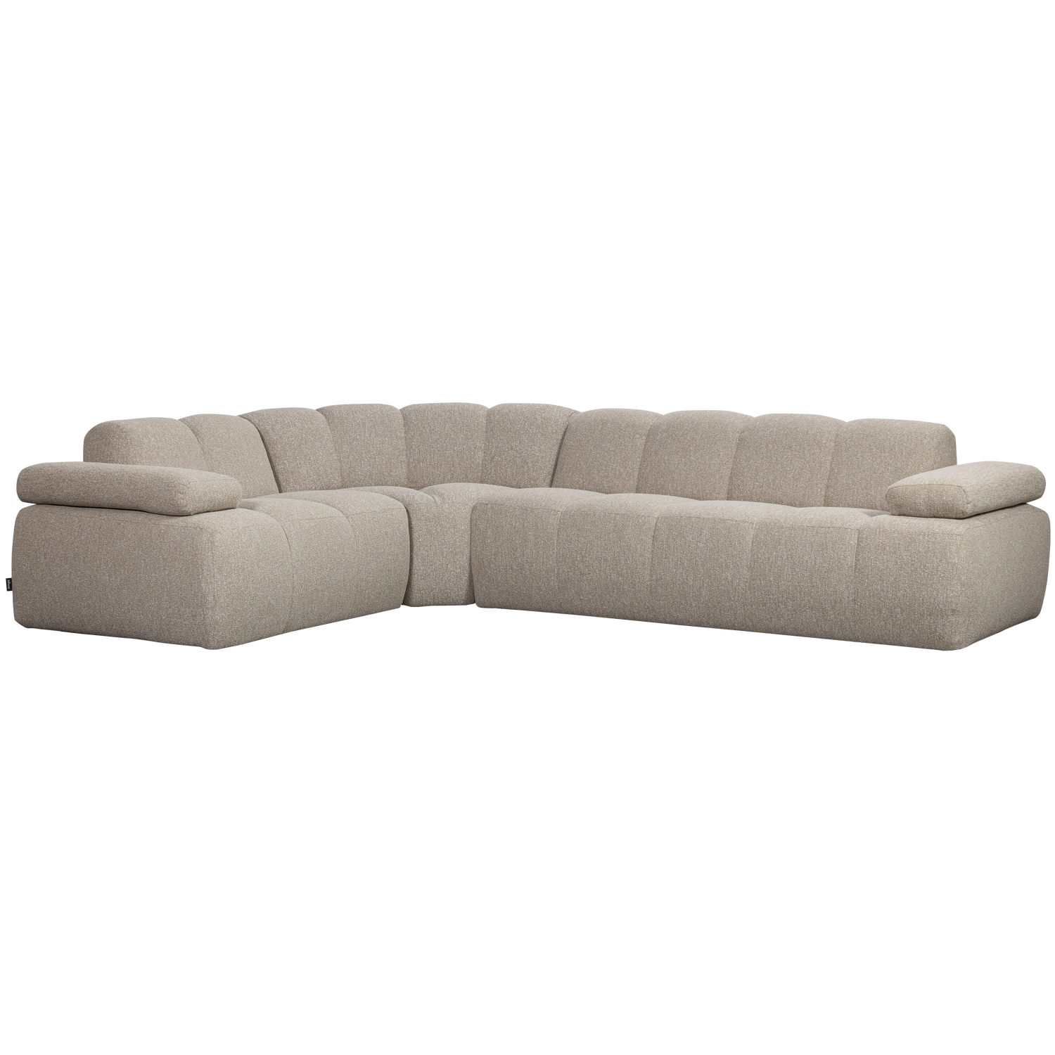WOOOD Mojo Hoekbank Links - Bouclé - Beige Melange - 74x310x230