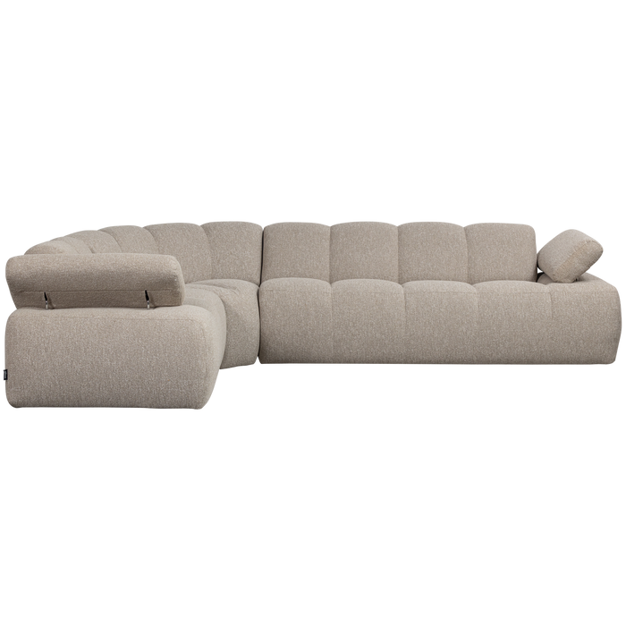 WOOOD Mojo Hoekbank Links - Bouclé - Beige Melange - 74x310x230