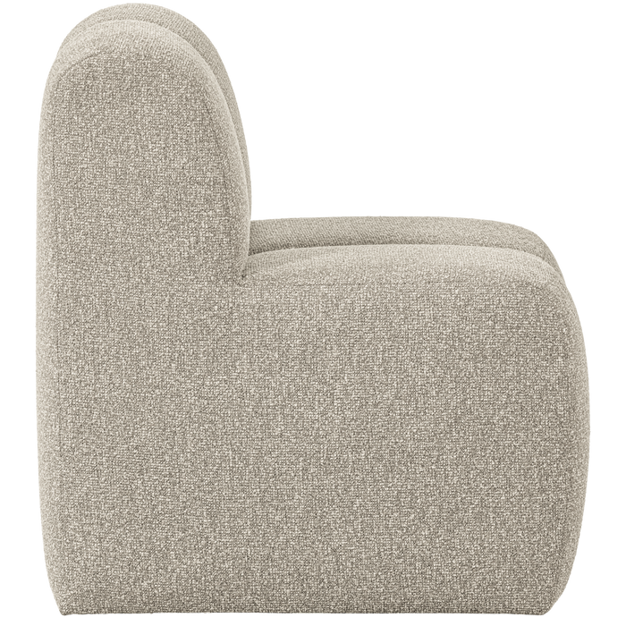 WOOOD Mojo Eetbankje 84cm Met Rugleuning - Bouclé - Beige Melange