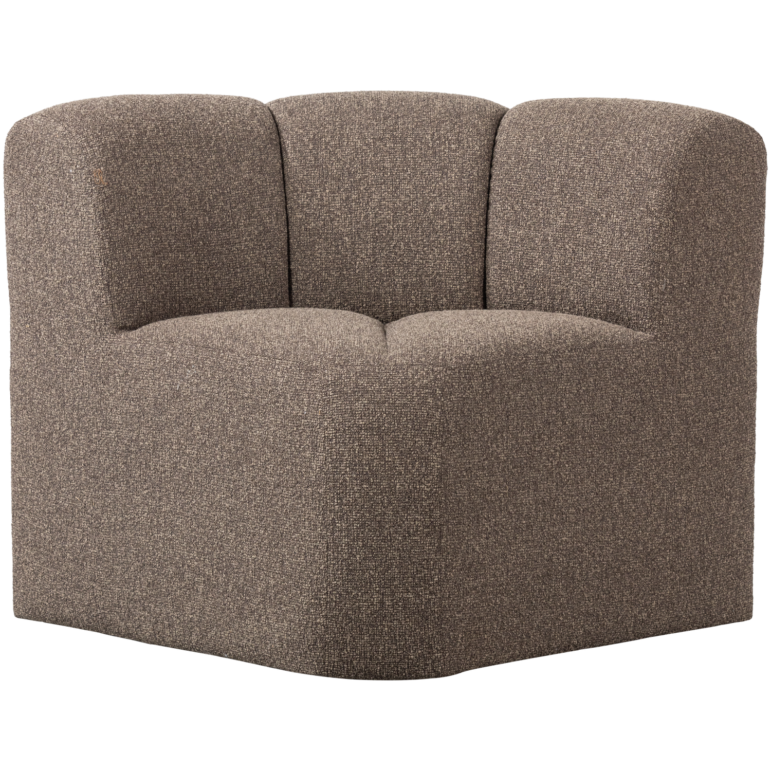 WOOOD Mojo Eetbankje Hoek Met Rugleuning - Bouclé - Bruin Melange