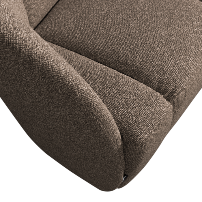 WOOOD Mojo 2-Zits Bankje Links - Bouclé - Bruin Melange - 73x112x77