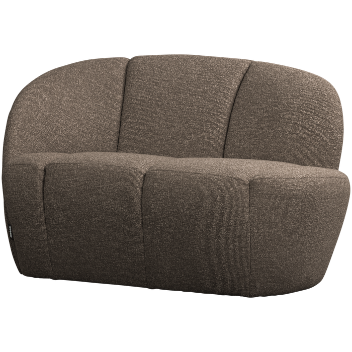 WOOOD Mojo 2-Zits Bankje Links - Bouclé - Bruin Melange - 73x112x77