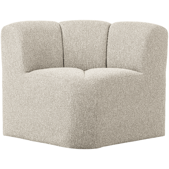 WOOOD Mojo Eetbankje Hoek Met Rugleuning - Bouclé - Beige Melange