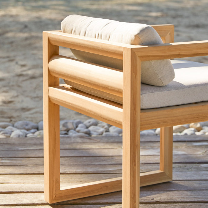 Tikamoon - Tuinset in teakhout en stof Leon 4 stoelen