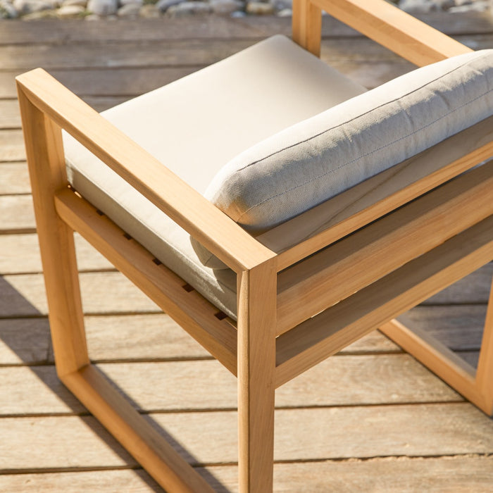 Tikamoon - Tuinset in teakhout en stof Leon 4 stoelen