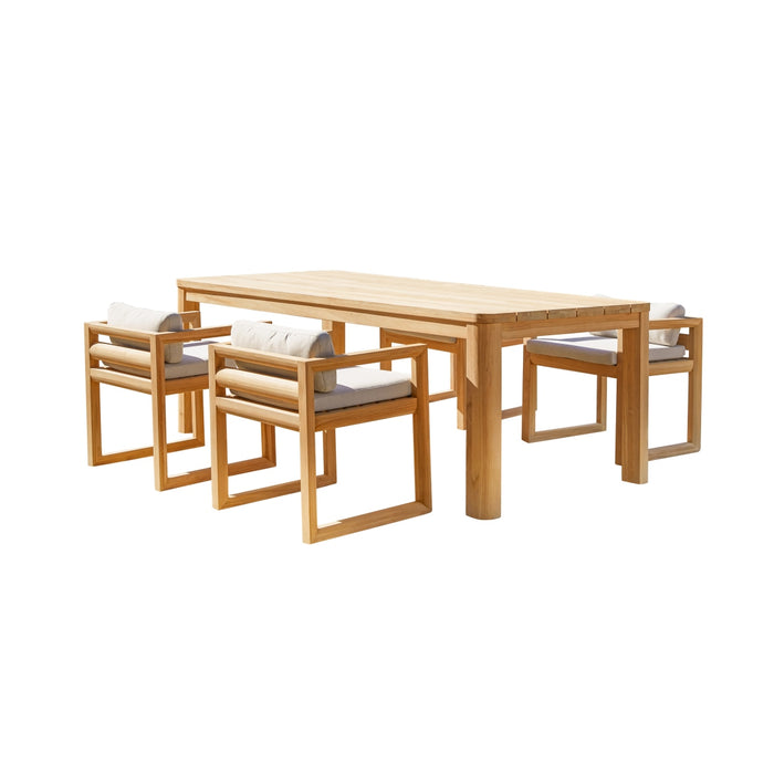 Tikamoon - Tuinset in teakhout en stof Leon 4 stoelen