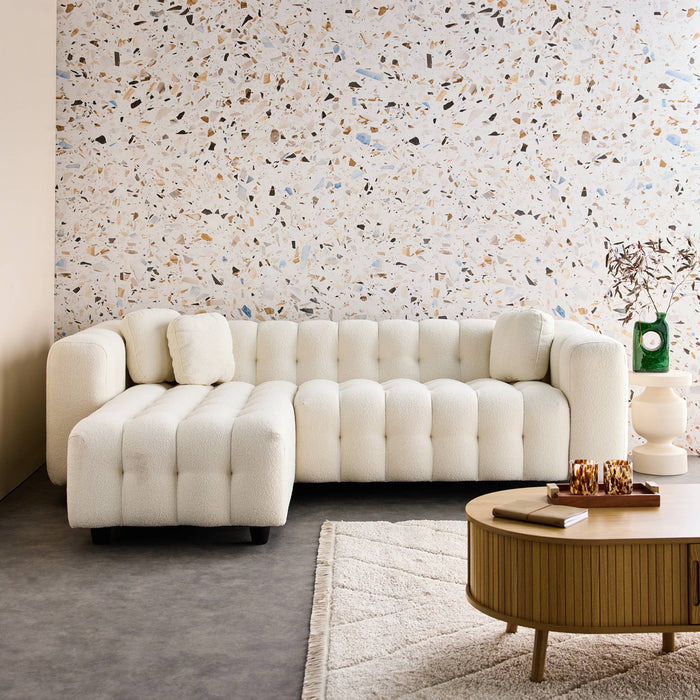 sweeek - Verstelbare hoekbank, boucléstof