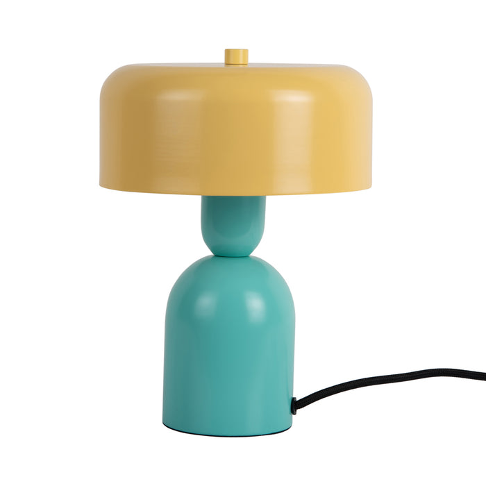 Leitmotiv - Tafellamp Double Funky - Turquoise blue & soft yellow